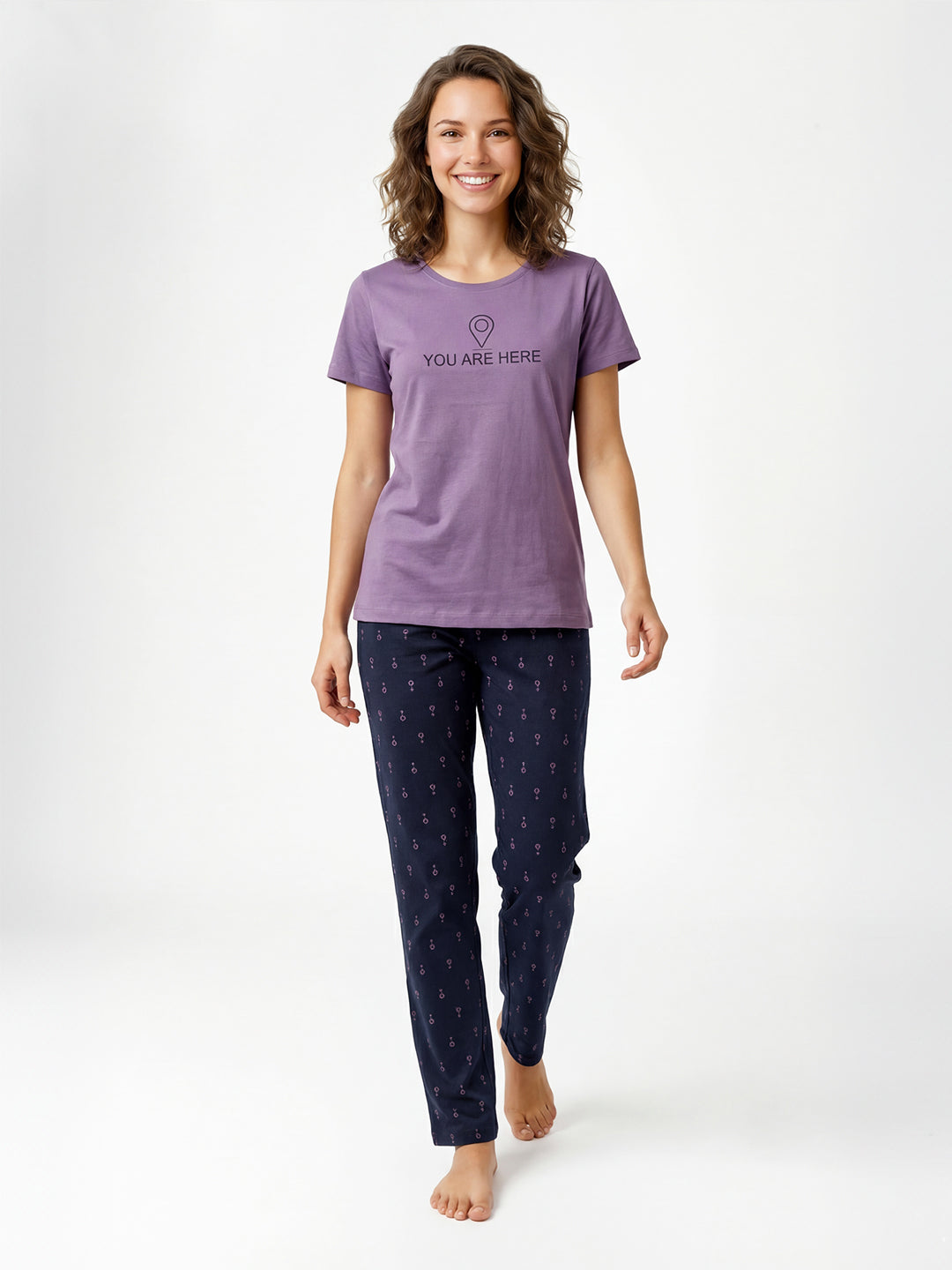 LS Women's Cotton Printed Night Suit