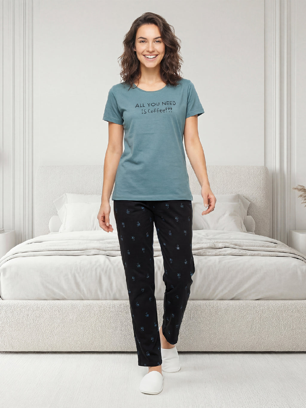 LS Women's Cotton Printed Night Suit