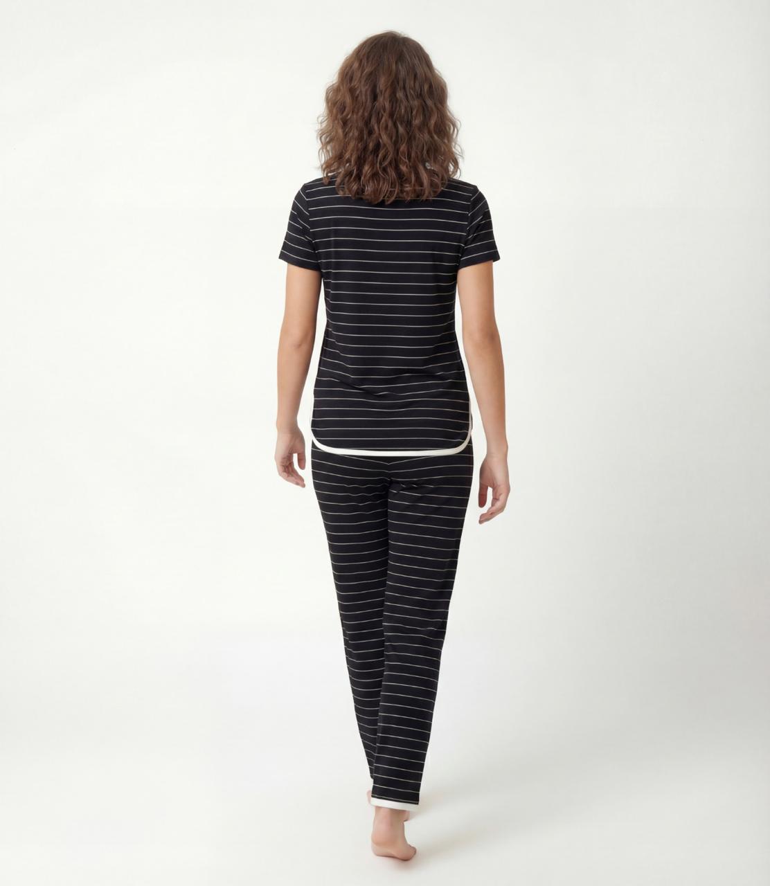 LS Women's Stripes Night Suit