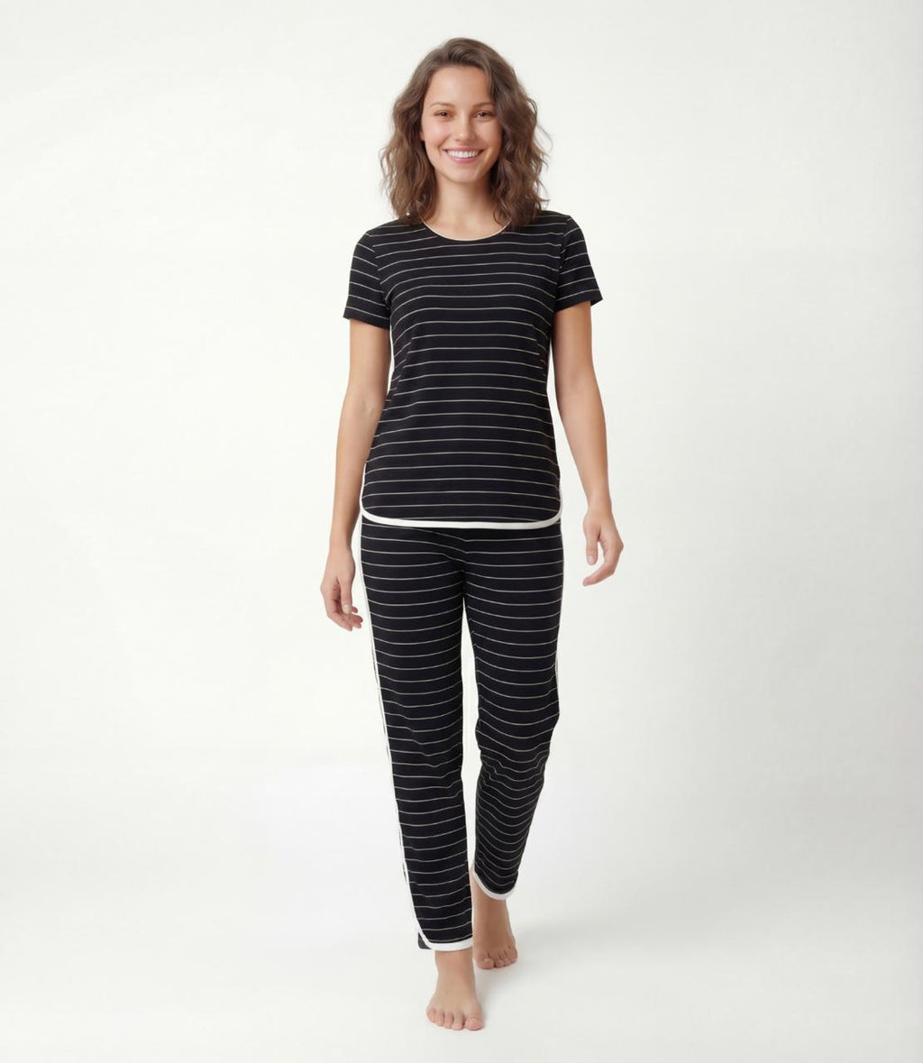 LS Women's Stripes Night Suit