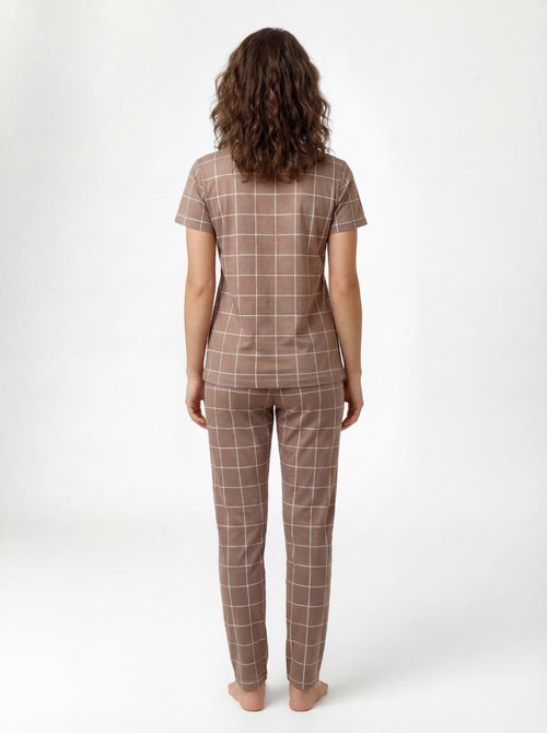 LS Women Checks Night Suit