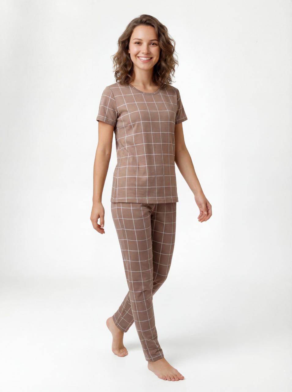 LS Women Checks Night Suit