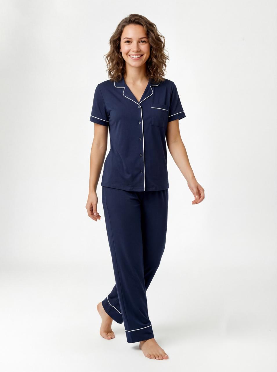 LS Women's Printed Shirt Pyjama Night Suit